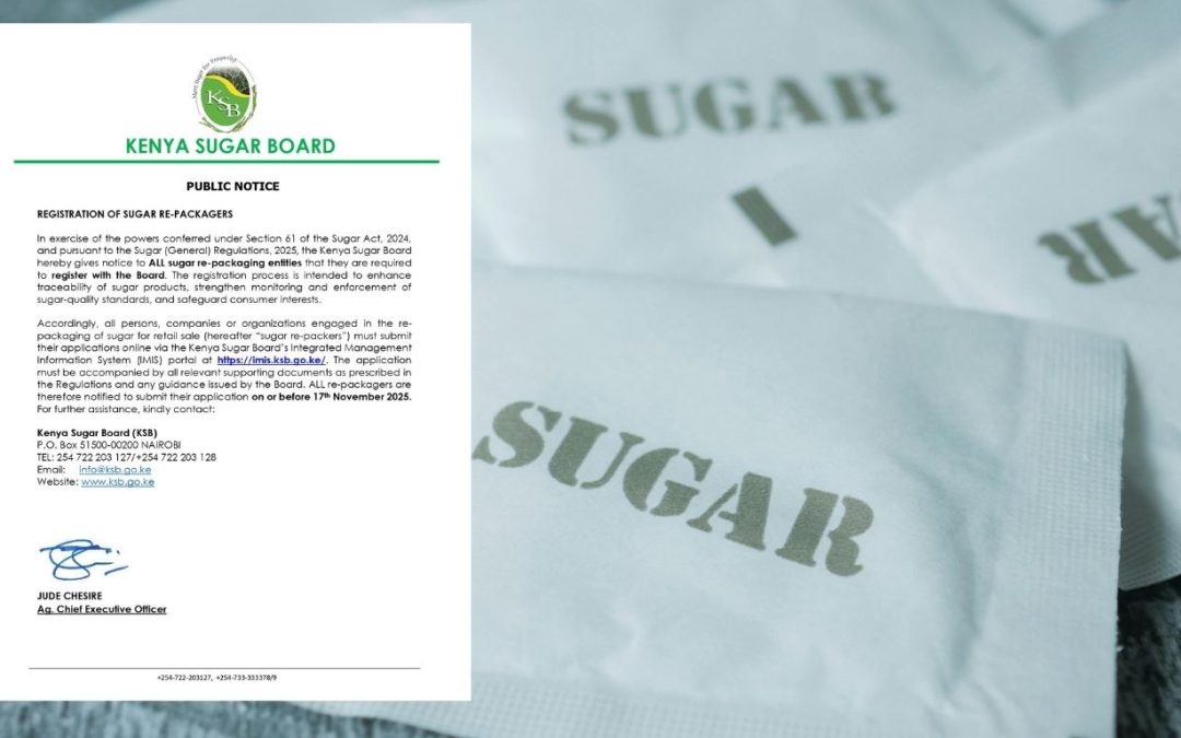 PUBLIC NOTICE : SUGAR RE-PACKAGING